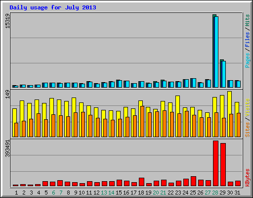 Daily usage for July 2013