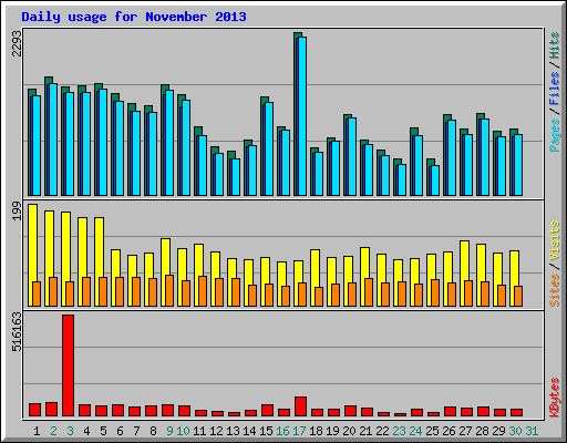 Daily usage for November 2013