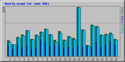 Hourly usage for June 2011