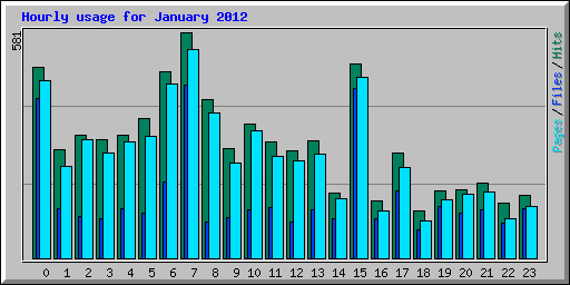 Hourly usage for January 2012