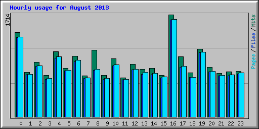 Hourly usage for August 2013