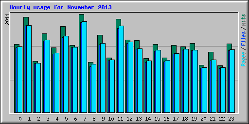 Hourly usage for November 2013