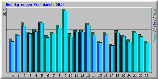 Hourly usage for March 2014