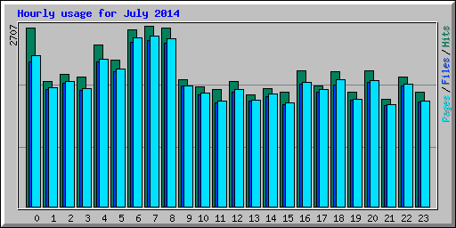 Hourly usage for July 2014