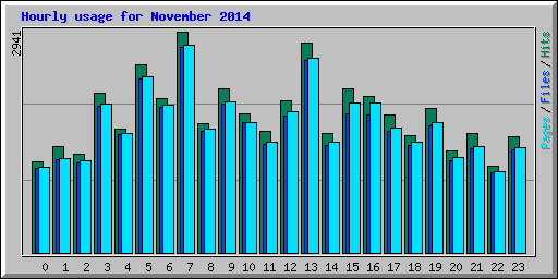 Hourly usage for November 2014