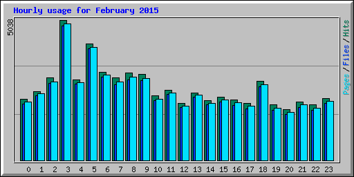 Hourly usage for February 2015