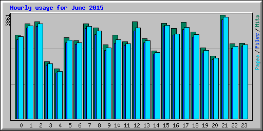 Hourly usage for June 2015