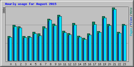 Hourly usage for August 2015