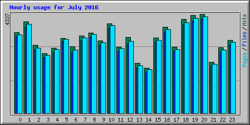 Hourly usage for July 2016