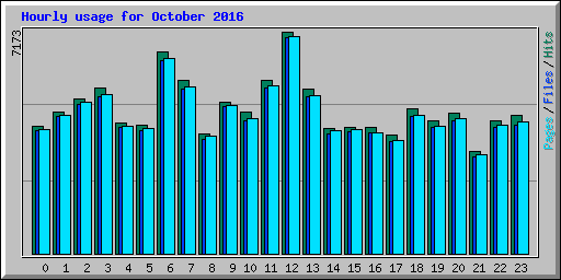 Hourly usage for October 2016