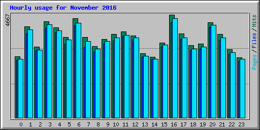 Hourly usage for November 2016