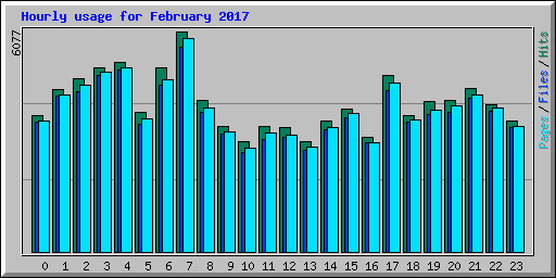 Hourly usage for February 2017