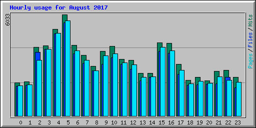 Hourly usage for August 2017