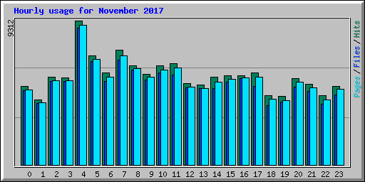 Hourly usage for November 2017